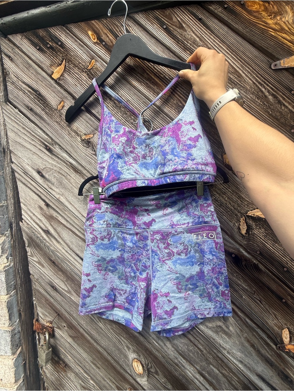 Fleo Purple Marble Bike Shorts